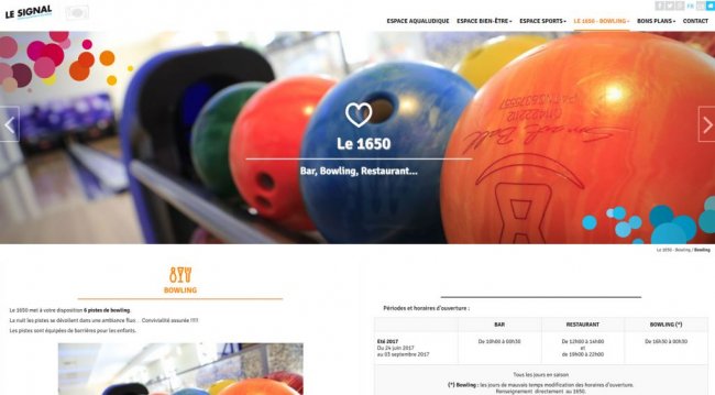 Site officiel du Bowling Le 1650, Les Saisies